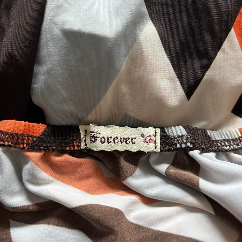 Y2K ORANGE AND BROWN‎ FOREVER ABSTRACT HALTER NECK TANK TOP - Picture 7 of 7